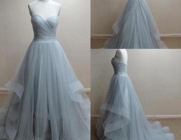 grey tulle ball gown